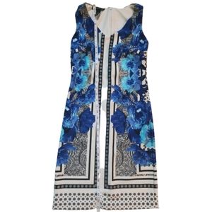 INC International Concept Dress Size small Blue Woman Sleeveless Sheath Floral